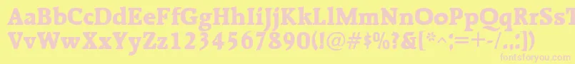 RalentaBold-Schriftart – Rosa Schriften auf gelbem Hintergrund