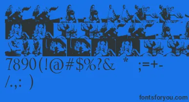 KarynaFont font – Black Fonts On Blue Background