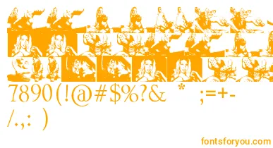 KarynaFont font – Orange Fonts On White Background