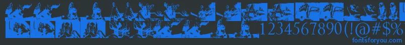 KarynaFont Font – Blue Fonts on Black Background
