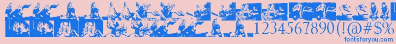 KarynaFont Font – Blue Fonts on Pink Background