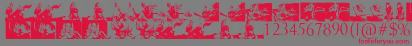 KarynaFont Font – Red Fonts on Gray Background