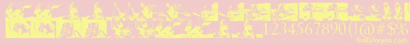 KarynaFont-Schriftart – Gelbe Schriften auf rosa Hintergrund