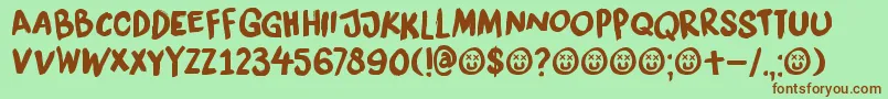 DkLiquidEmbrace Font – Brown Fonts on Green Background