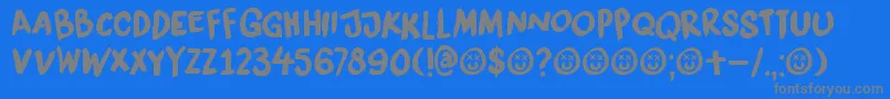 DkLiquidEmbrace Font – Gray Fonts on Blue Background