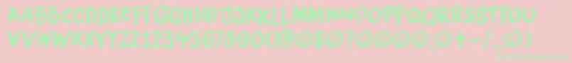 DkLiquidEmbrace Font – Green Fonts on Pink Background