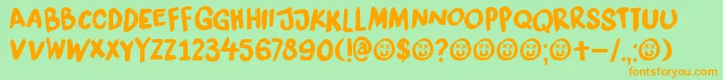 DkLiquidEmbrace Font – Orange Fonts on Green Background