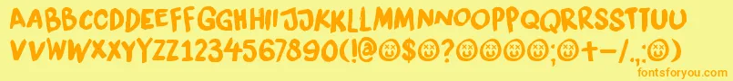 DkLiquidEmbrace Font – Orange Fonts on Yellow Background