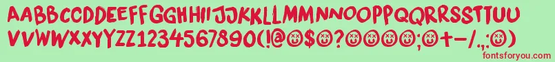 DkLiquidEmbrace Font – Red Fonts on Green Background