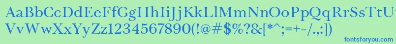TrystRegular Font – Blue Fonts on Green Background