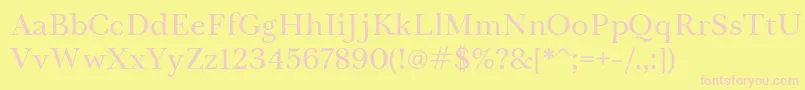 TrystRegular-Schriftart – Rosa Schriften auf gelbem Hintergrund