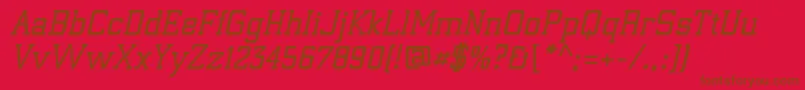ElectrumadfexpBoldoblique-Schriftart – Braune Schriften auf rotem Hintergrund