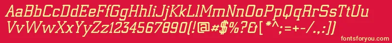 ElectrumadfexpBoldoblique Font – Yellow Fonts on Red Background