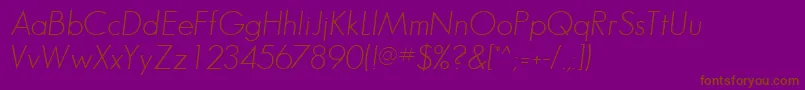 Czcionka BouganSsiItalic – brązowe czcionki na fioletowym tle