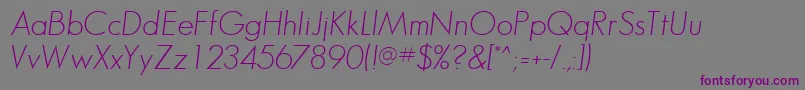 BouganSsiItalic Font – Purple Fonts on Gray Background