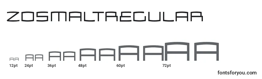 Размеры шрифта ZosmaltRegular