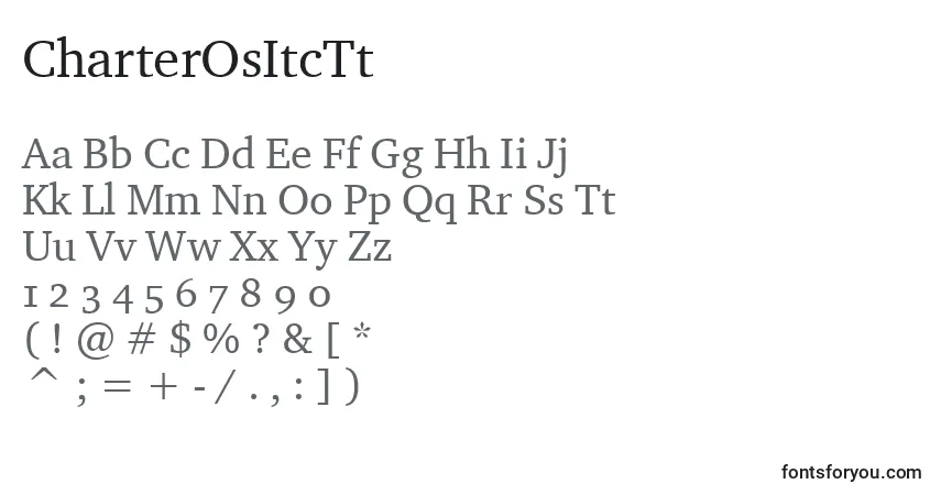 A fonte CharterOsItcTt – alfabeto, números, caracteres especiais