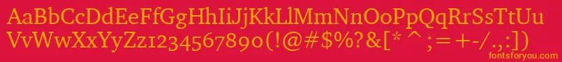 CharterOsItcTt Font – Orange Fonts on Red Background