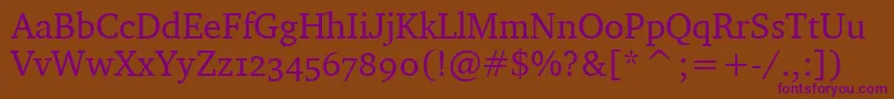 CharterOsItcTt Font – Purple Fonts on Brown Background