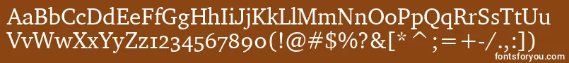 フォントCharterOsItcTt – 茶色の背景に白い文字
