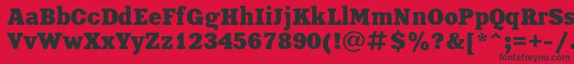 フォントXeniaBoldCyrillic – 赤い背景に黒い文字