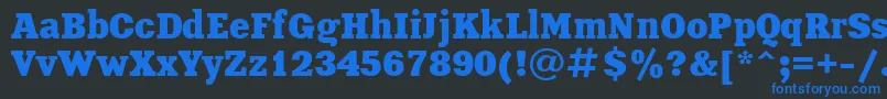 フォントXeniaBoldCyrillic – 黒い背景に青い文字