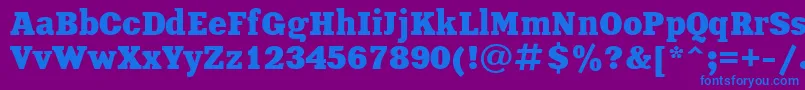 フォントXeniaBoldCyrillic – 紫色の背景に青い文字