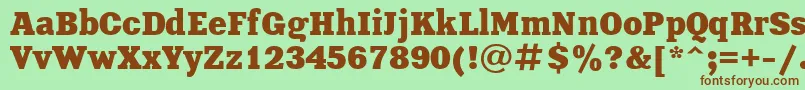 Шрифт XeniaBoldCyrillic – коричневые шрифты на зелёном фоне