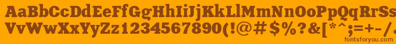 フォントXeniaBoldCyrillic – オレンジの背景に茶色のフォント