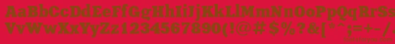 フォントXeniaBoldCyrillic – 赤い背景に茶色の文字