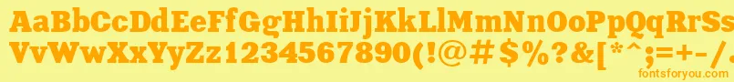Police XeniaBoldCyrillic – polices orange sur fond jaune