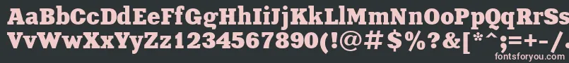 フォントXeniaBoldCyrillic – 黒い背景にピンクのフォント