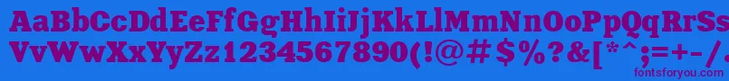 XeniaBoldCyrillic-Schriftart – Violette Schriften auf blauem Hintergrund
