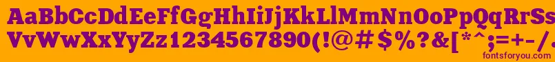 Police XeniaBoldCyrillic – polices violettes sur fond orange