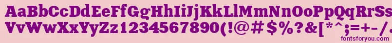Fonte XeniaBoldCyrillic – fontes roxas em um fundo rosa