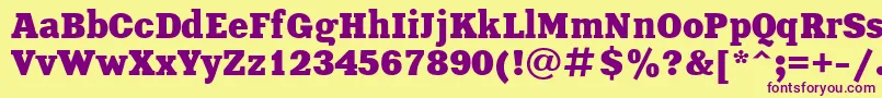 XeniaBoldCyrillic Font – Purple Fonts on Yellow Background