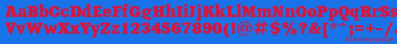 XeniaBoldCyrillic-Schriftart – Rote Schriften auf blauem Hintergrund