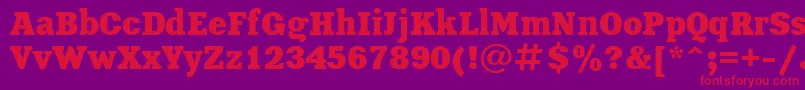 XeniaBoldCyrillic-fontti – punaiset fontit violetilla taustalla