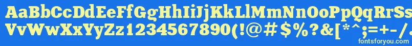 XeniaBoldCyrillic-Schriftart – Gelbe Schriften auf blauem Hintergrund