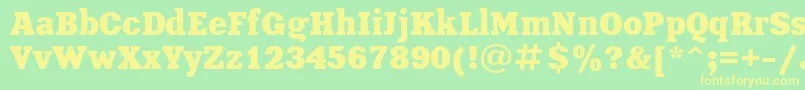 XeniaBoldCyrillic Font – Yellow Fonts on Green Background