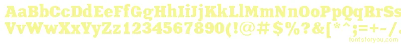 Fonte XeniaBoldCyrillic – fontes amarelas em um fundo branco
