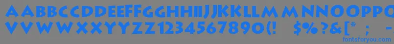 フォントLiffo – 灰色の背景に青い文字