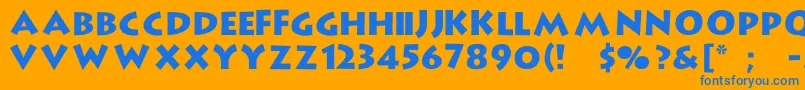 Liffo Font – Blue Fonts on Orange Background