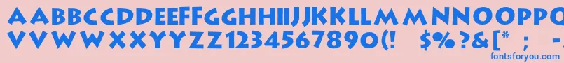 フォントLiffo – ピンクの背景に青い文字