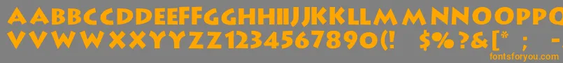 フォントLiffo – オレンジの文字は灰色の背景にあります。