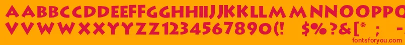 フォントLiffo – オレンジの背景に赤い文字