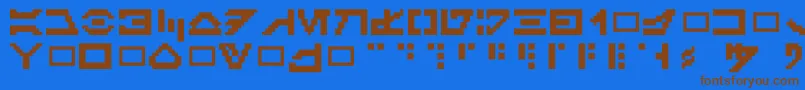 Galacticmini Font – Brown Fonts on Blue Background