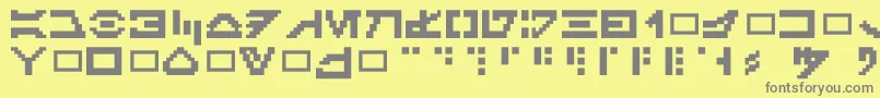 Fonte Galacticmini – fontes cinzas em um fundo amarelo