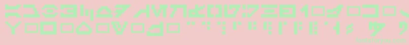 フォントGalacticmini – ピンクの背景に緑の文字