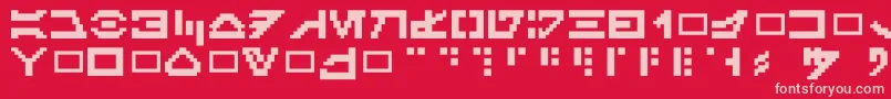 フォントGalacticmini – 赤い背景にピンクのフォント